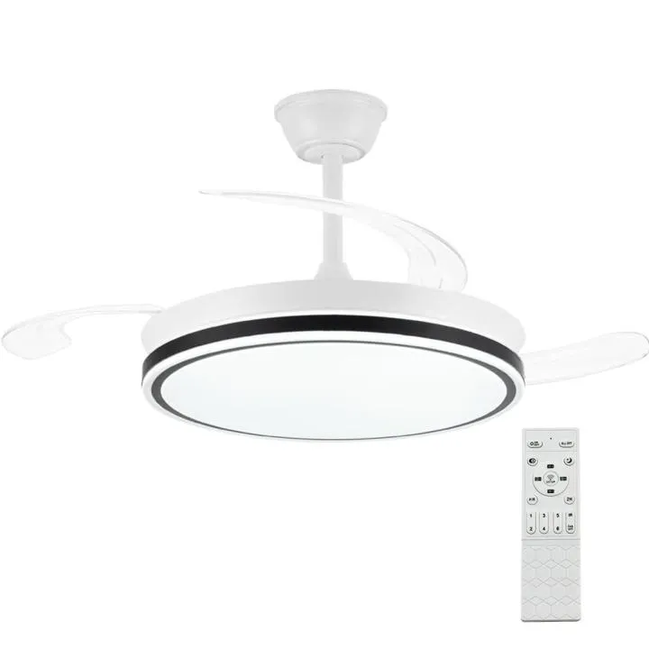 Ventilador de Techo con Luz LED 72W y Aspas Retráctiles - Silencioso y Multifunción