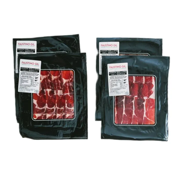 Lote 4 Sobres Jamón Ibérico Bellota 100% Raza Ibérica Faustino Gil (100g c/u)