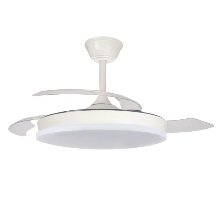 Ventilador de Techo Arpón Blanco con Aspas Retráctiles y LED CCT