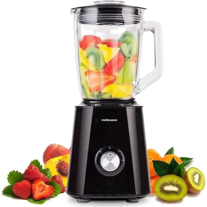 Batidora de Vaso Mellerware 1500W con Jarra de Cristal 1.5L y 6 Cuchillas