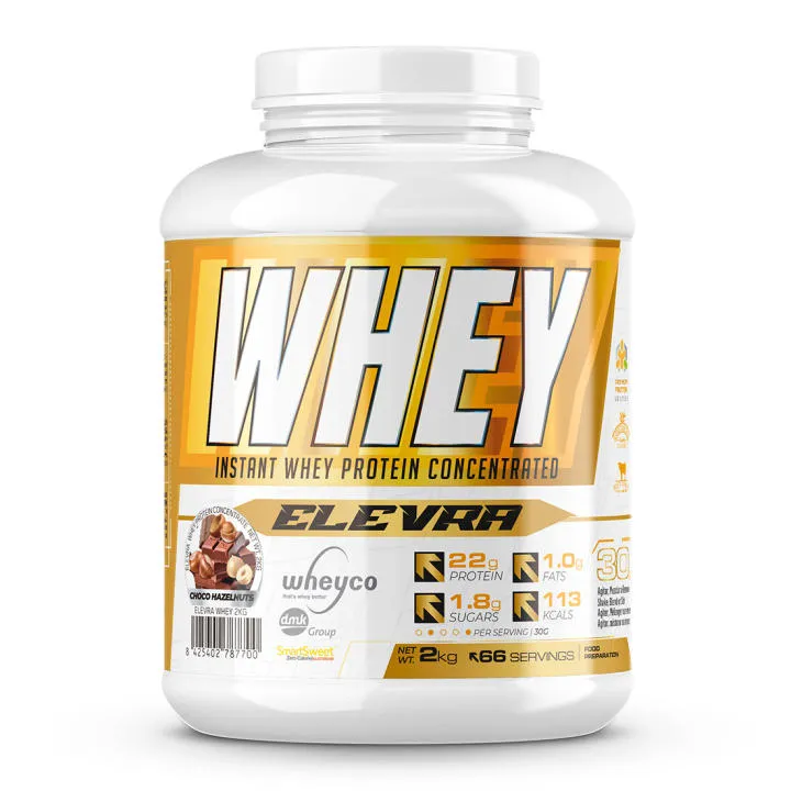 ELEVRA 100% PRO Whey Protein 2kg - Proteína de Suero Concentrada de Alta Calidad