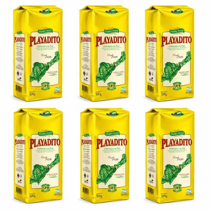 Pack 6 Unidades Yerba Mate Playadito 500 grs - 3 Kg Total