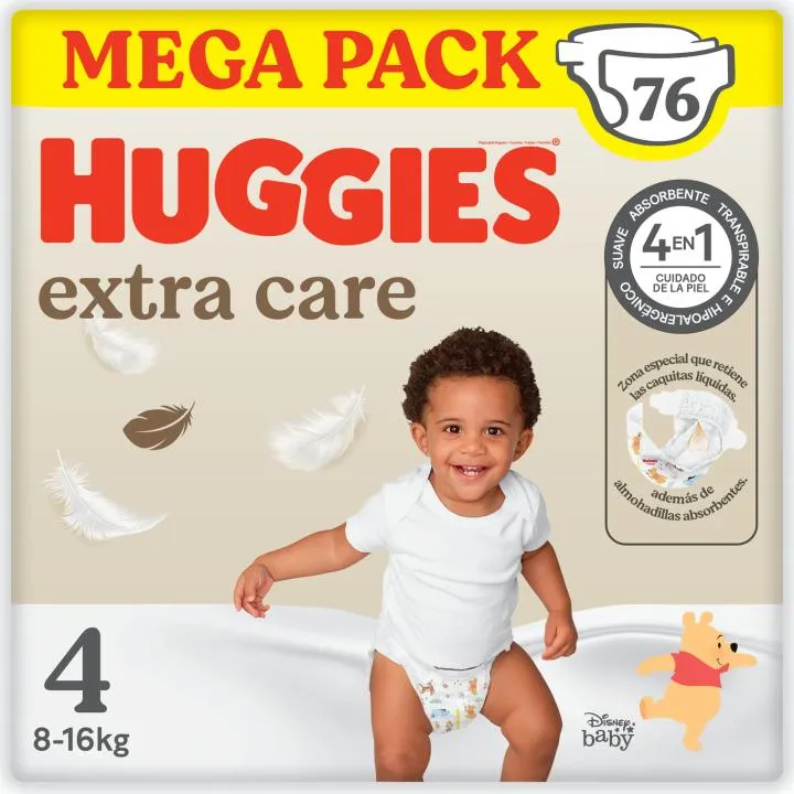 Huggies Extra Care Pañales Bebé MEGA Pack Tallas 1-5 en Miravia
