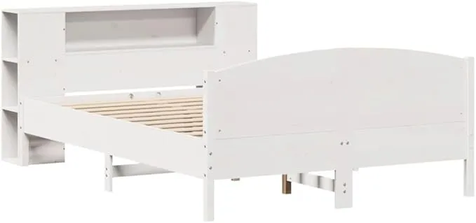 Cama con estanterÃa vidaXL de madera maciza