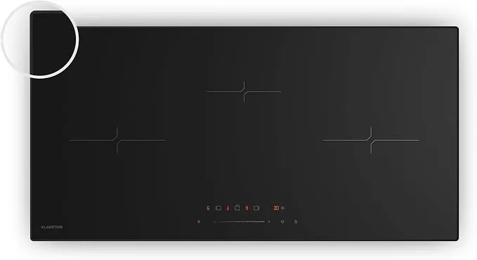 Klarstein Velaire Placa de Inducción 80cm - 3 Zonas, 5500W Boost, Control Táctil