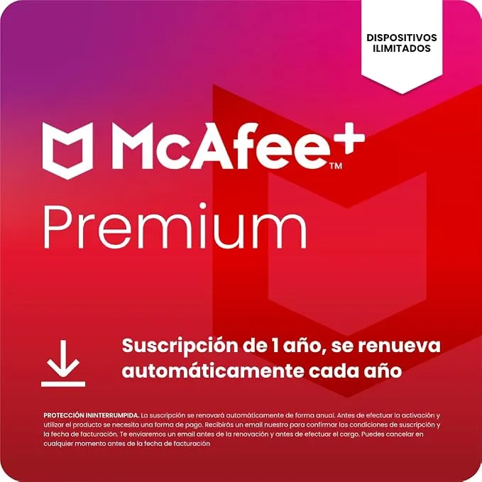 McAfee+ Premium Individual Ilimitado - Suscripción 1 Año