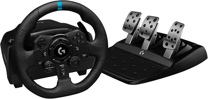 Logitech G G923 Volante y Pedales de Carrera para PS4, PS5 y PC con TRUEFORCE