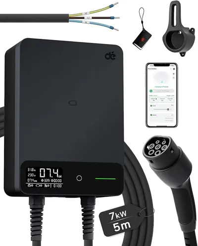 Wallbox 7,4 kW Monofásico con App, Cable Tipo 2 de 5 m