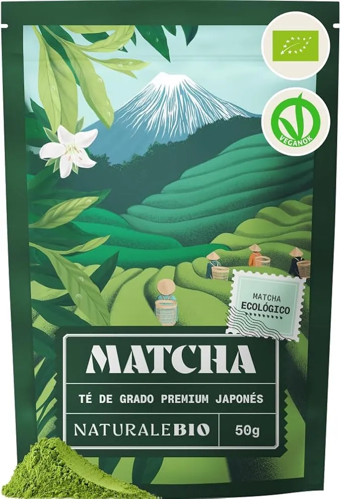 NaturaleBio Matcha Japonés Premium Bio en Polvo L-Teanina | 50 g