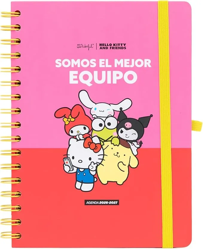 Mr. Wonderful Agenda Escolar Hello Kitty 2026-2027 Semanal con Pegatinas
