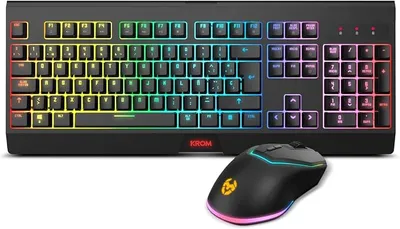 KROM Kabala - Kit Teclado y Ratón Gaming Inalámbrico