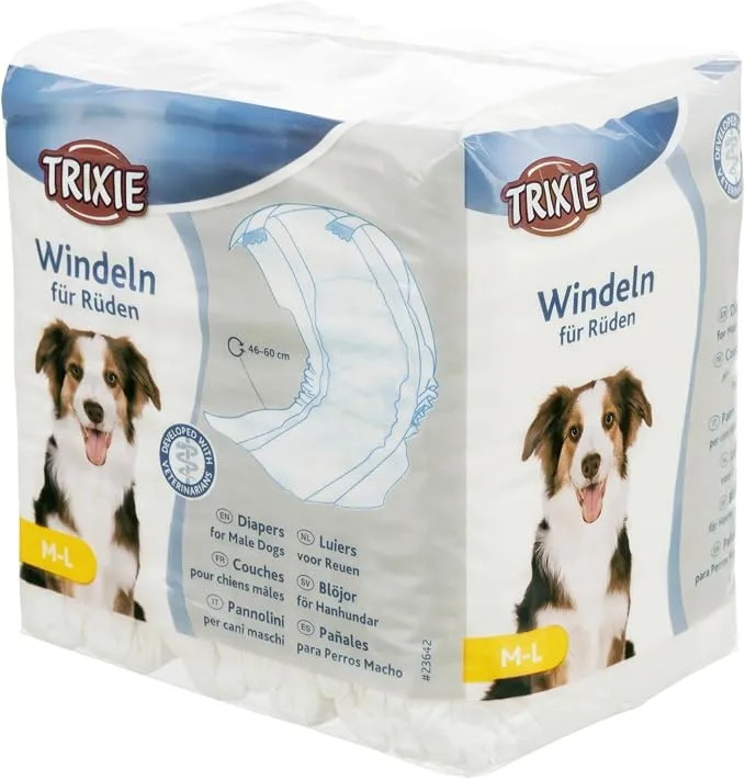 TRIXIE Pañales para Perros Machos Talla M-L - Pack 12 Unidades