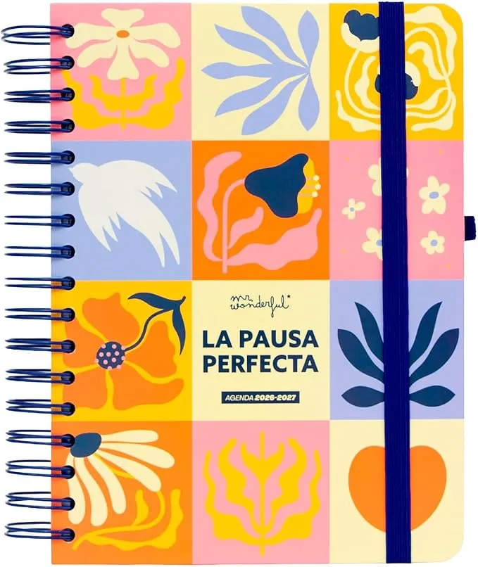 Mr. Wonderful Agenda Escolar 2026-2027 Diaria con Espiral y Pegatinas