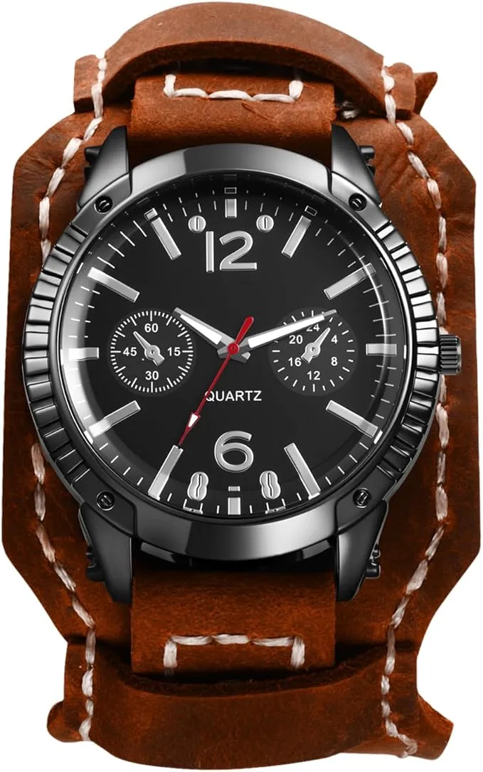 OIDEA Reloj Cuero Steampunk Hombre