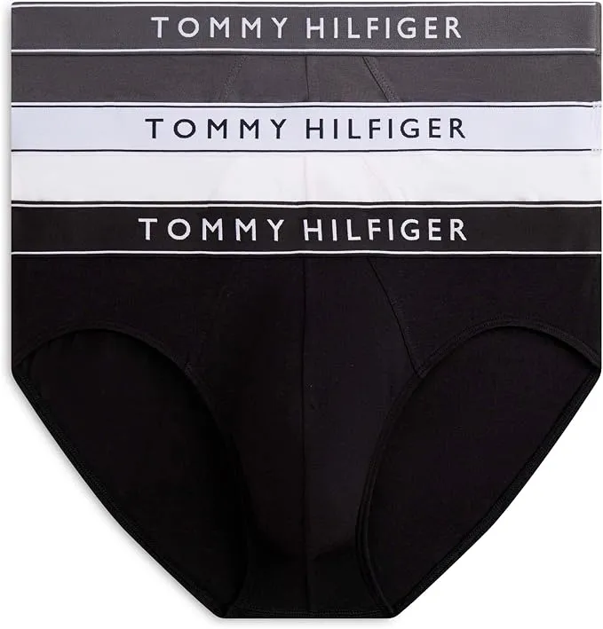 Tommy Hilfiger Calzoncillos Pack 3 Hip Briefs con Logotipo en Cintura
