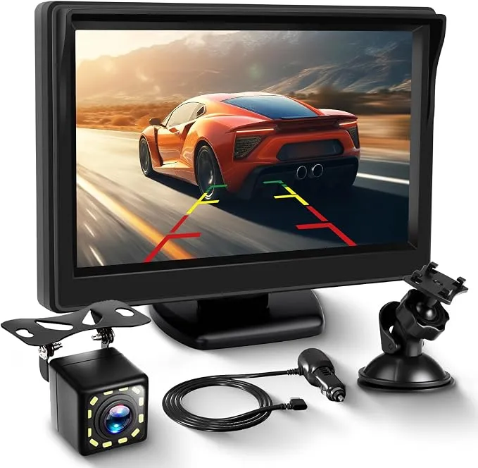 Cámara de Marcha Atrás VECHTEL 4.3" con Monitor y Visión Nocturna
