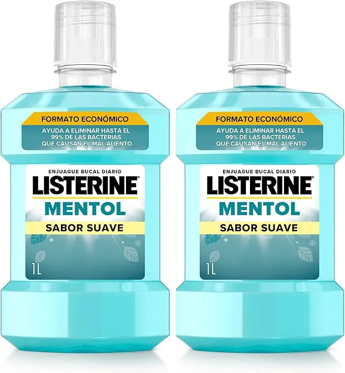 Listerine Mentol Sin Alcohol Pack 2L - Frescura Duradera y Protección Oral