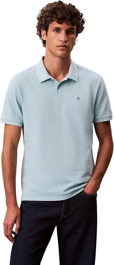 Calvin Klein Polo de Manga Corta Hombre Monogram Pique de algodón