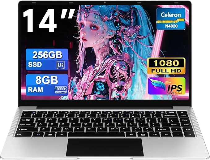Ordenador Portátil bvate 2026 14 Pulgadas con Celeron y 256GB SSD