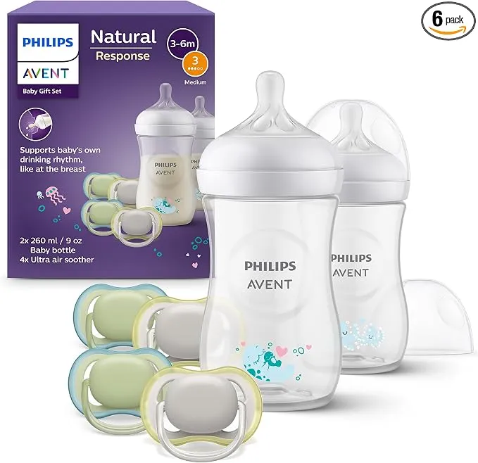 Philips Avent Natural Response Set de Regalo para Bebés: Biberones y Chupetes