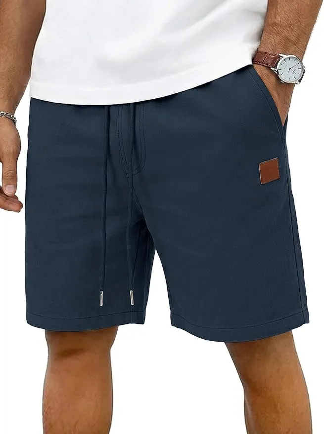 iClosam Pantalones Cortos Hombre Algodón con Cintura Elástica