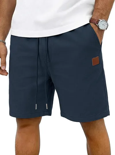 iClosam Pantalones Cortos Hombre Algodón con Cintura Elástica