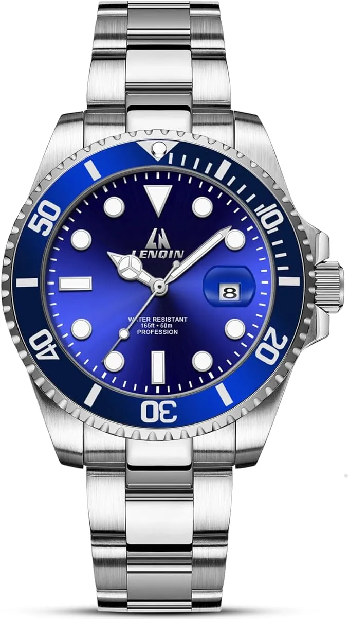 Reloj de Acero Inoxidable LN LENQIN para Hombre con Movimiento de Cuarzo