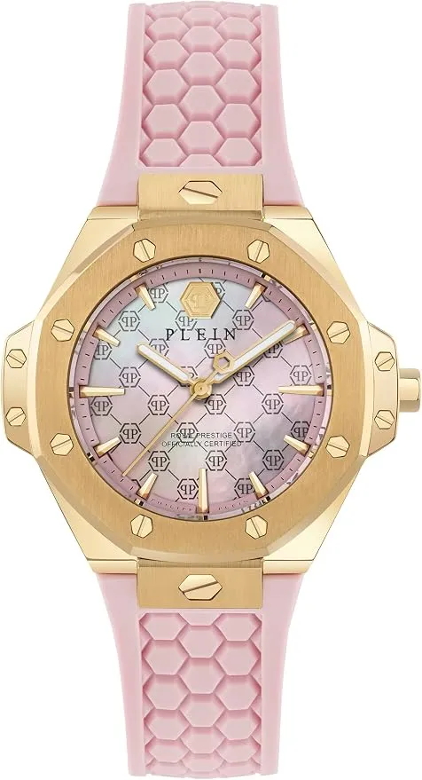 Reloj Philipp Plein Royal Prestige de Mujer con Correa de Silicona Rosa