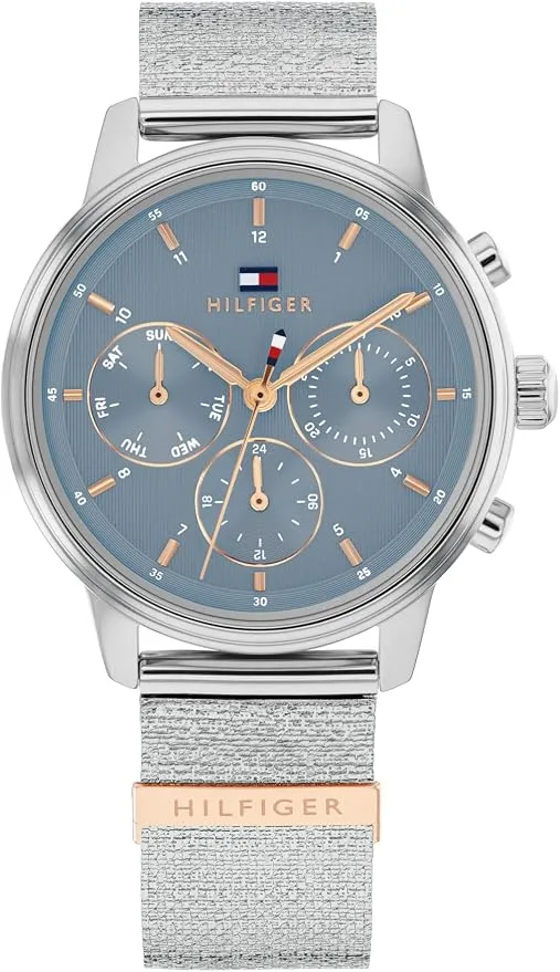 Tommy Hilfiger Reloj Analógico Multifunción para Mujer - Elegancia y Acero Inoxidable