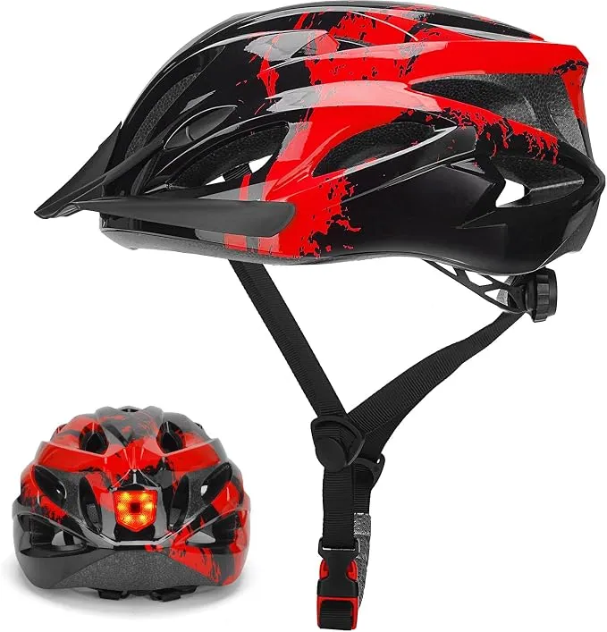 Casco de Bicicleta Moplasz con Luz LED Trasera y Ajuste Fácil