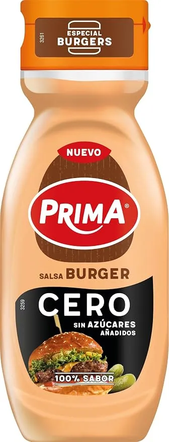 Prima Salsa Burger Cero, sin azúcares añadidos, 260 g