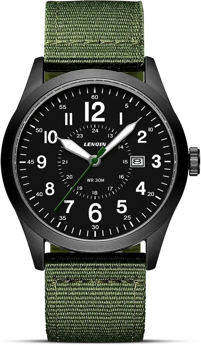 LN LENQIN Reloj Militar Analógico de Cuarzo para Hombre