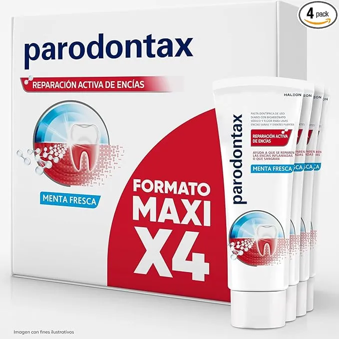 Pack 4 Pastas de Dientes Parodontax Reparación Activa Encías Inflamadas Menta Fresca