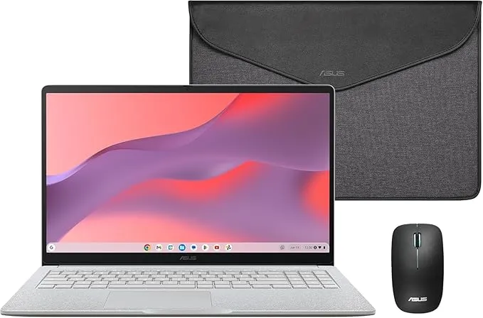 ASUS Chromebook CM1505 15.6" Full HD con Ratón, Funda y Suscripciones Google