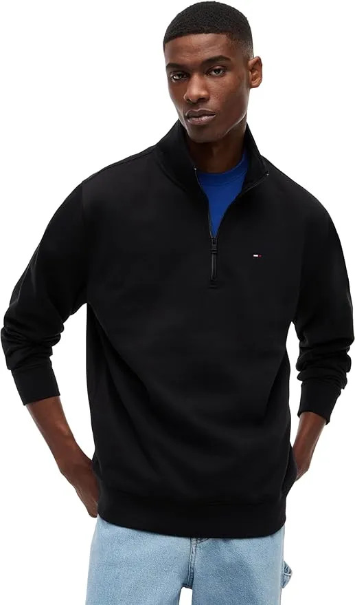 Sudadera Tommy Jeans Hombre Cremallera Fleece Negra
