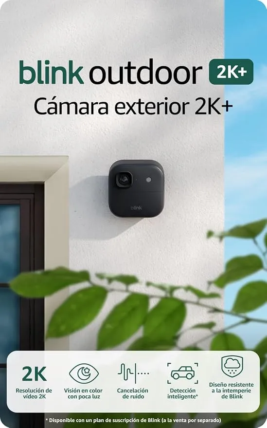 Cámara de Seguridad Exterior Blink 2K+ Gen. Última - Amazon