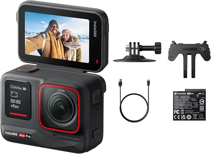 Insta360 Ace Pro Cámara de Acción Diseñada con Leica, Impermeable, 4K 120fps