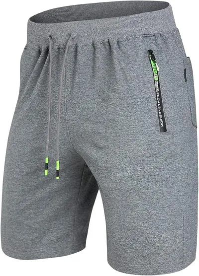 ZOXOZ Verano Pantalón Corto Hombre Shorts Bolsillos Laterales Pantalon Corto Hombre Deporte Algodon Pantalones Cortos Hombre Gris M