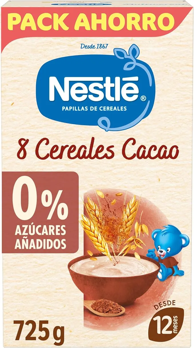 Nestlé Papilla 8 Cereales Cacao +12 meses 725g