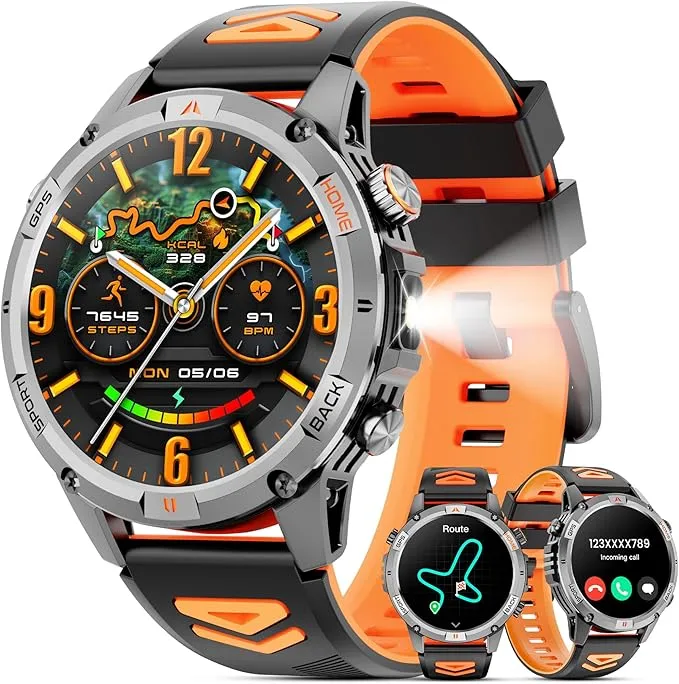 Joautrial Reloj Inteligente Hombre Militar, 1,46" HD Smartwatch GPS