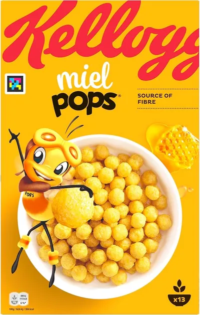 Kellogg's Miel Pops - Cereales de arroz inflado con sabor a miel