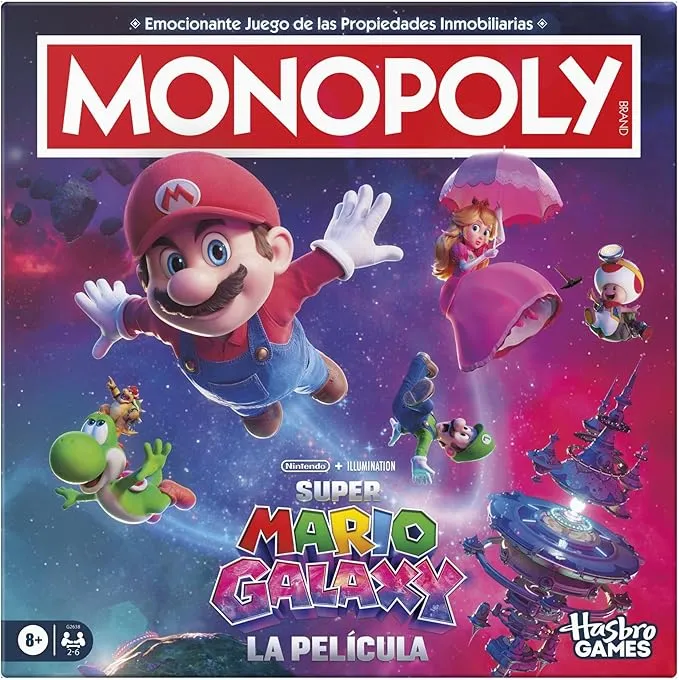Monopoly Super Mario Galaxy Edición Juego de Mesa Familiar en Español