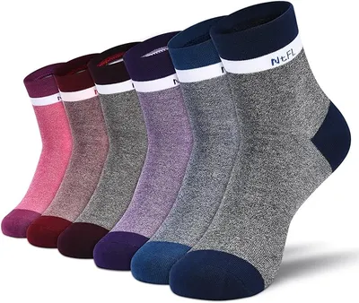 NinetoFiveLife Pack of 6 Cotton Socks for Women Crew Sock Athletic Hiking Socks Soft and Comfortable,Breathable