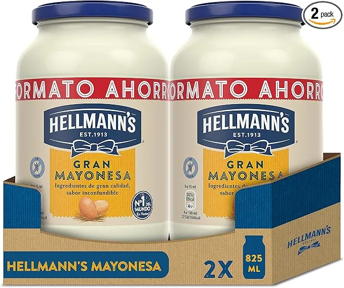 Hellmann's Gran Mayonesa 825ml Pack de 2