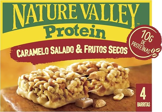 Barritas Nature Valley Proteína Caramelo Salado y Frutos Secos Pack 4