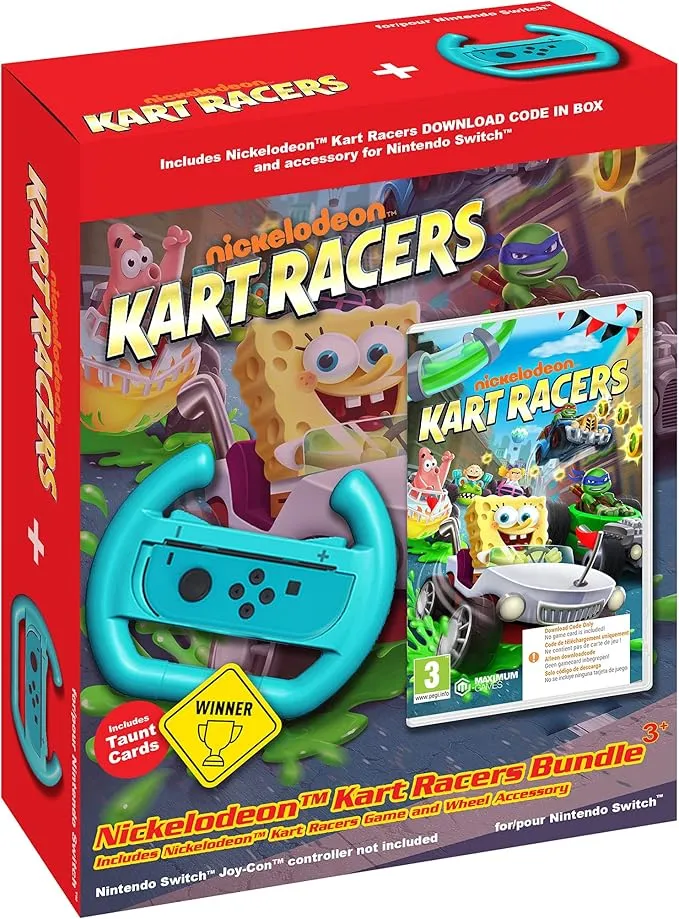 Accesorios PC y Portátiles Marca MERIDIEM Games, S.L. Modelo Nickelodeon Kart Racers (CIB) + Volante-Switch