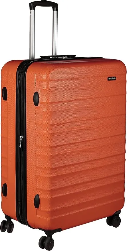 Amazon Basics Maleta Rígida Grande Naranja Quemado 78cm