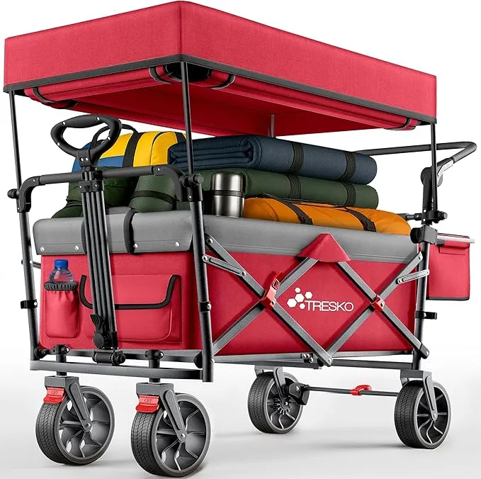 TRESKO® Carro Plegable con Techo y Compartimento Refrigerante - Máx 150kg